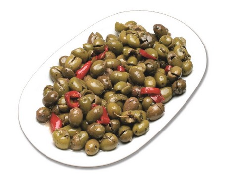 Olive Verdi condite piccanti